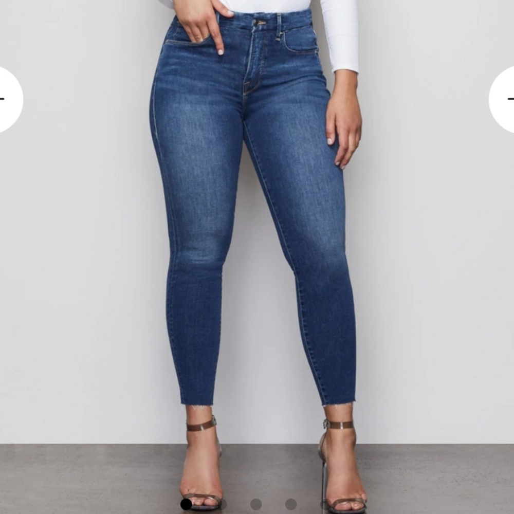 Good American Good Waist Crop Raw Edge Jeans, Size 16
